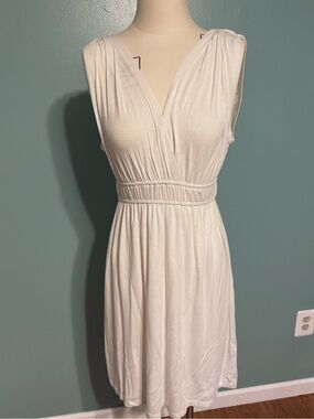 NWT LOFT Soft White Crisscross Midi dress Size Small